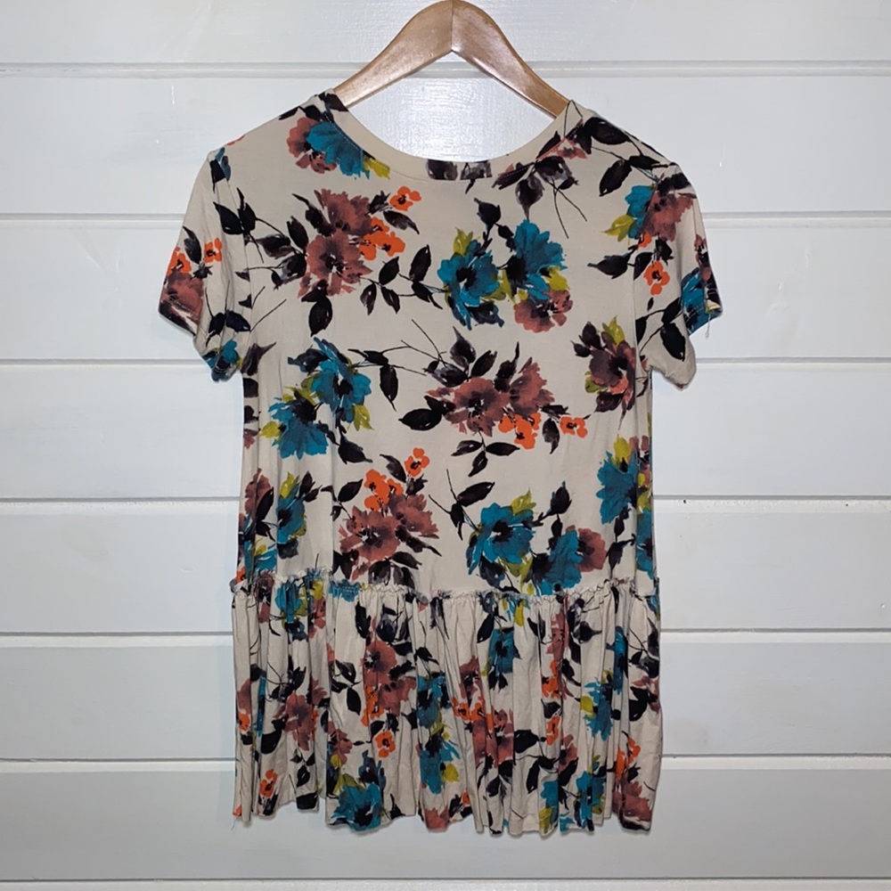 Agnes & Dora floral peplum top